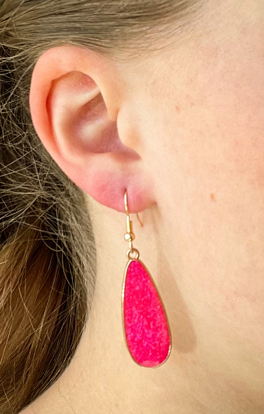 Pink Teardrop Earrings