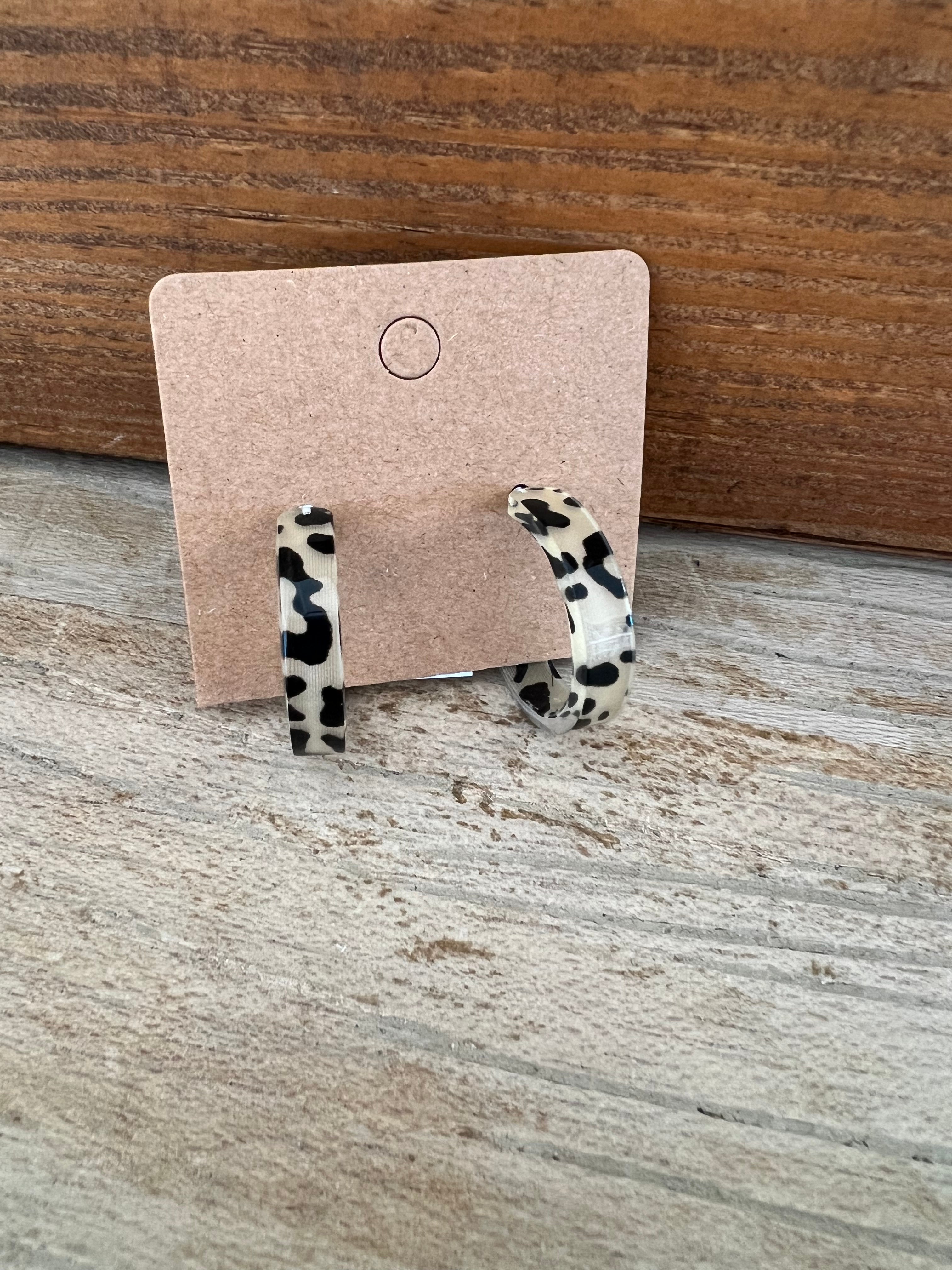 Animal Print Hoop Earrings