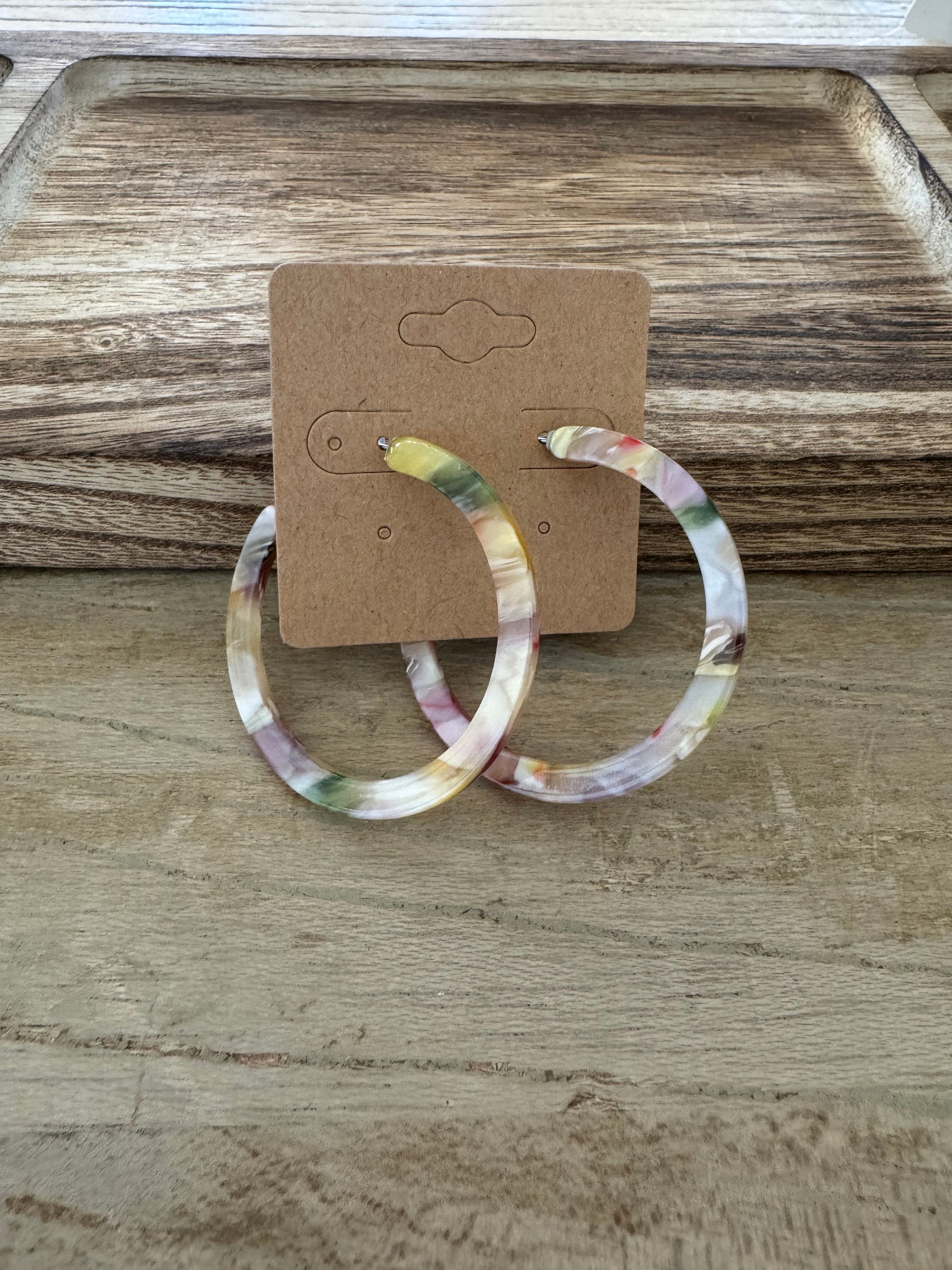 Watercolor Hoop Earrings