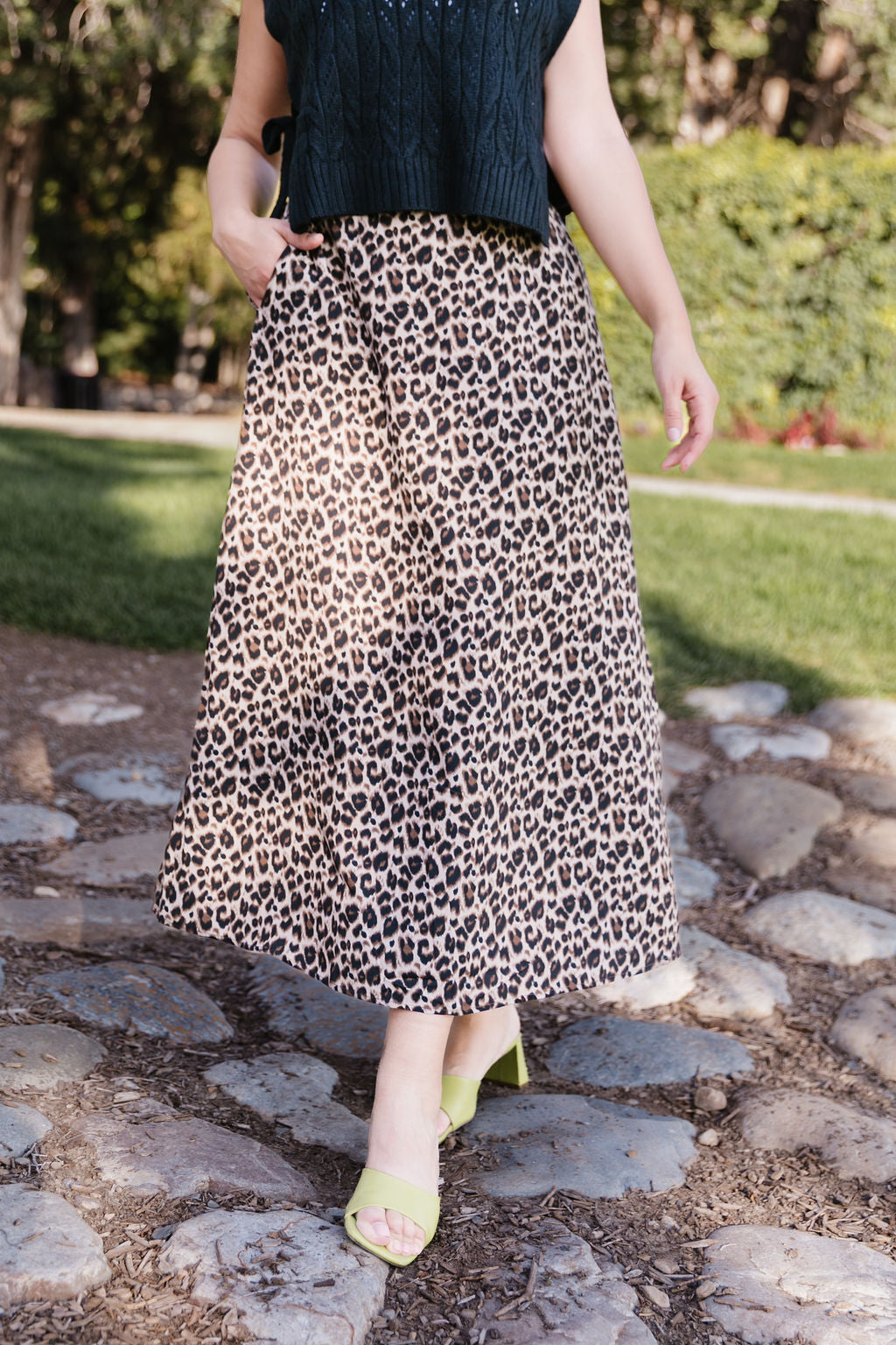 Leopard Slip Skirt