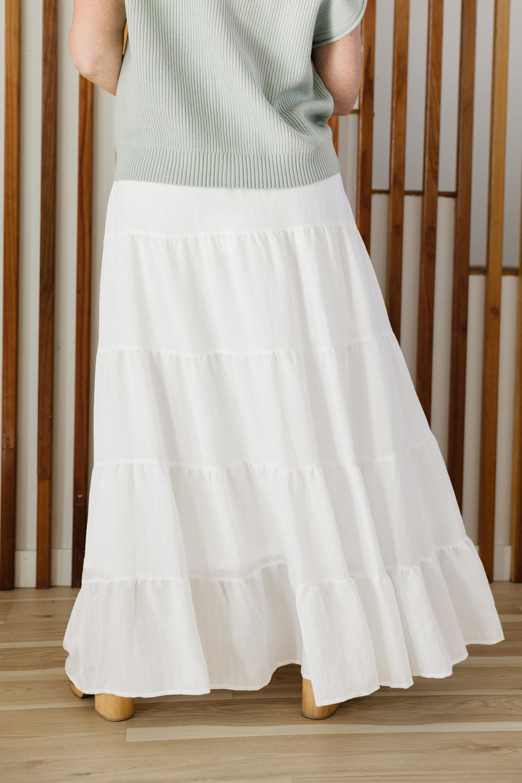 Ada Maxi Skirt (White and Red)