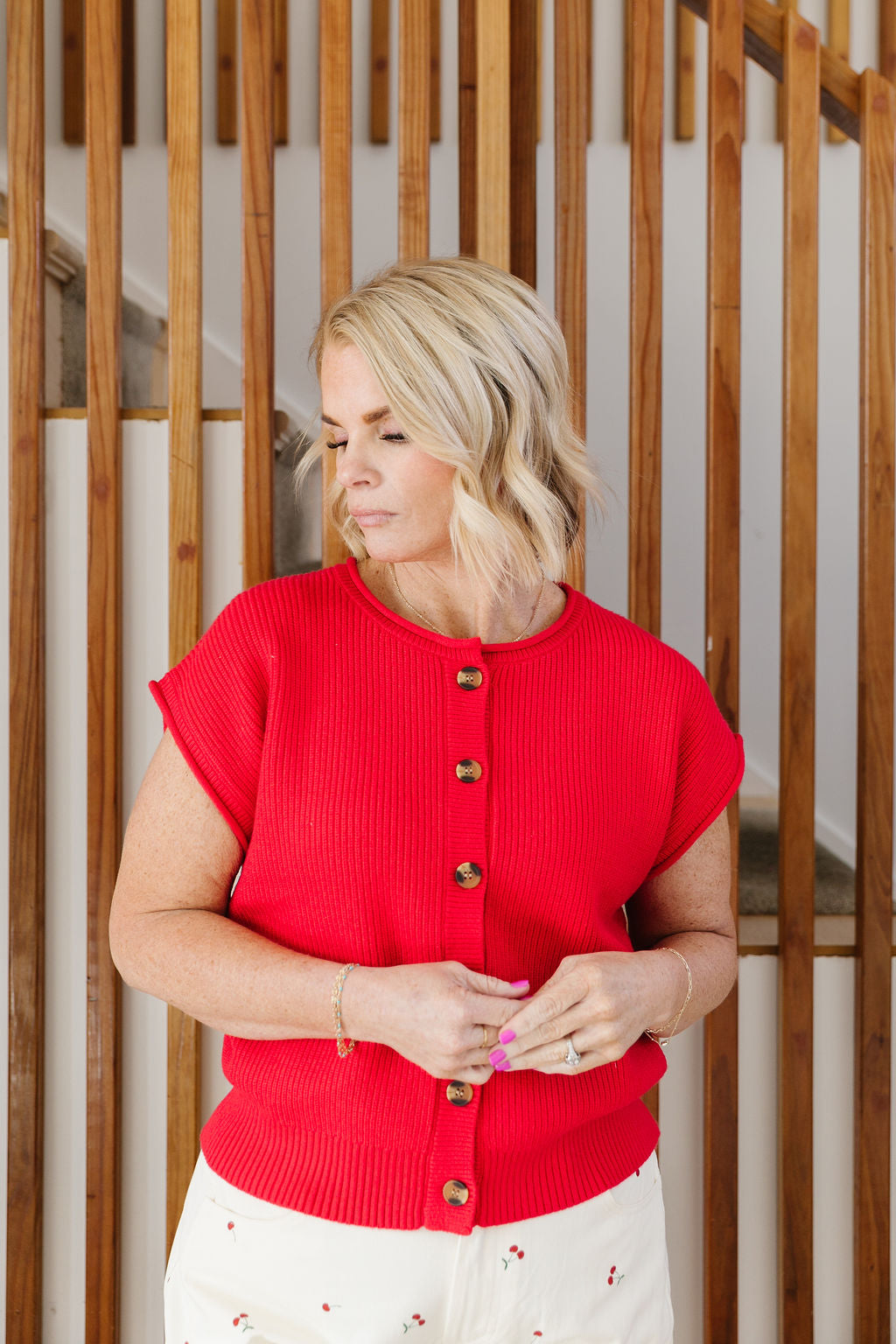 Alina Top (Red, Ivory, Seafoam)