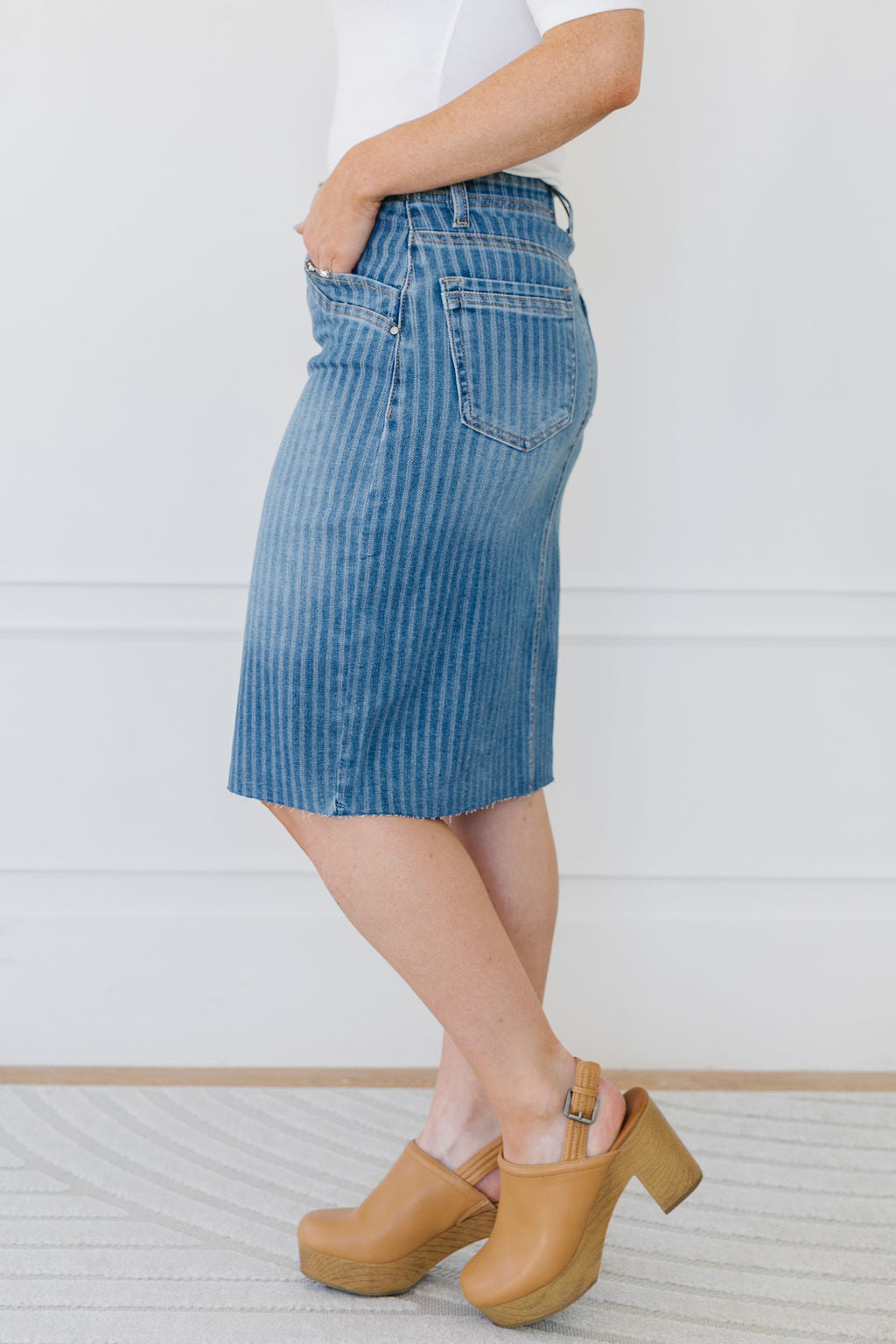Yara Denim Midi Skirt