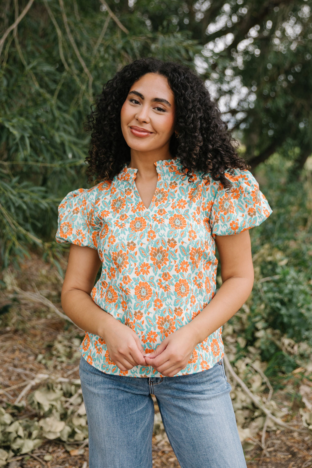 Christina Jacquard Top