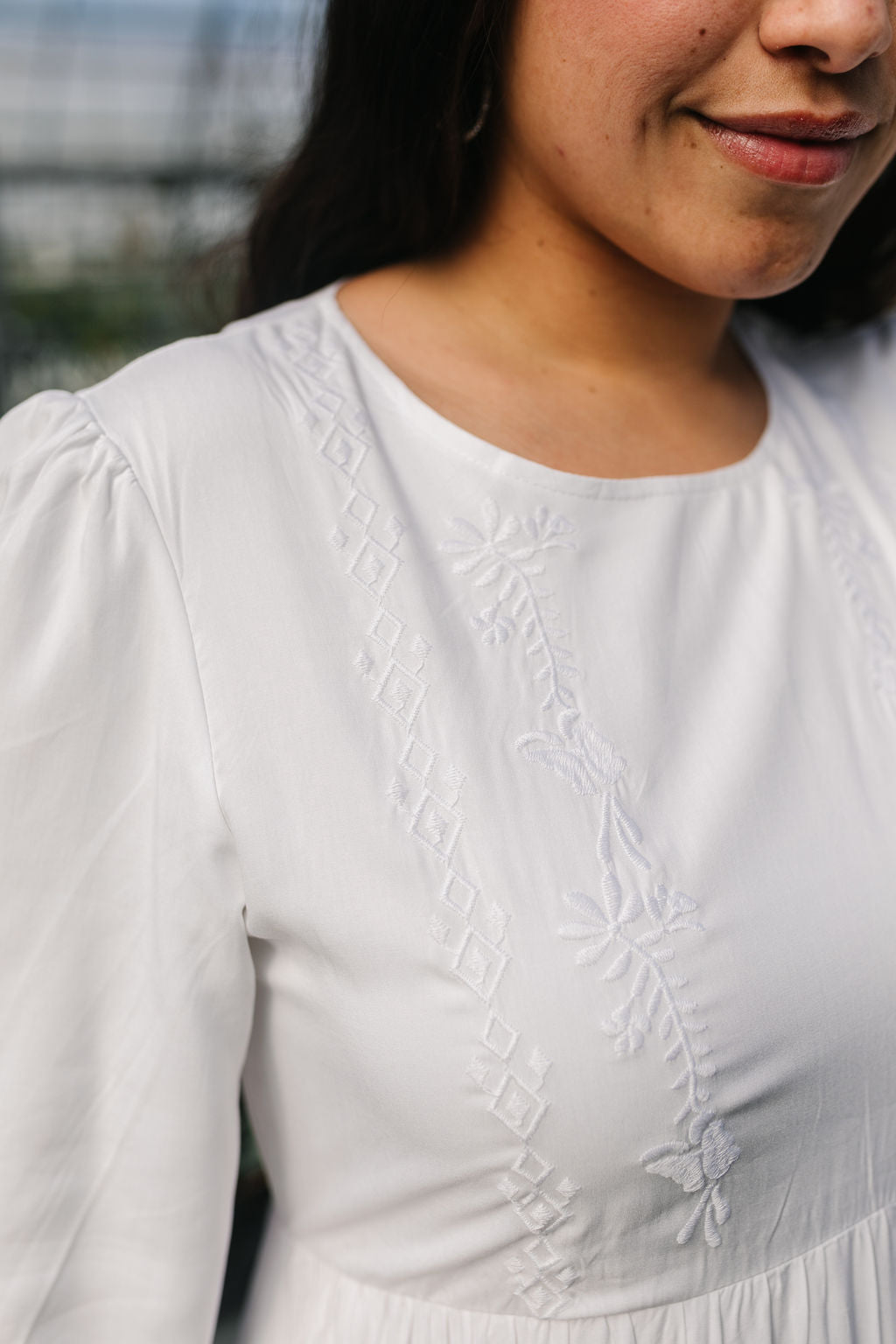 All In White Embroidered Maxi (Size S Left)