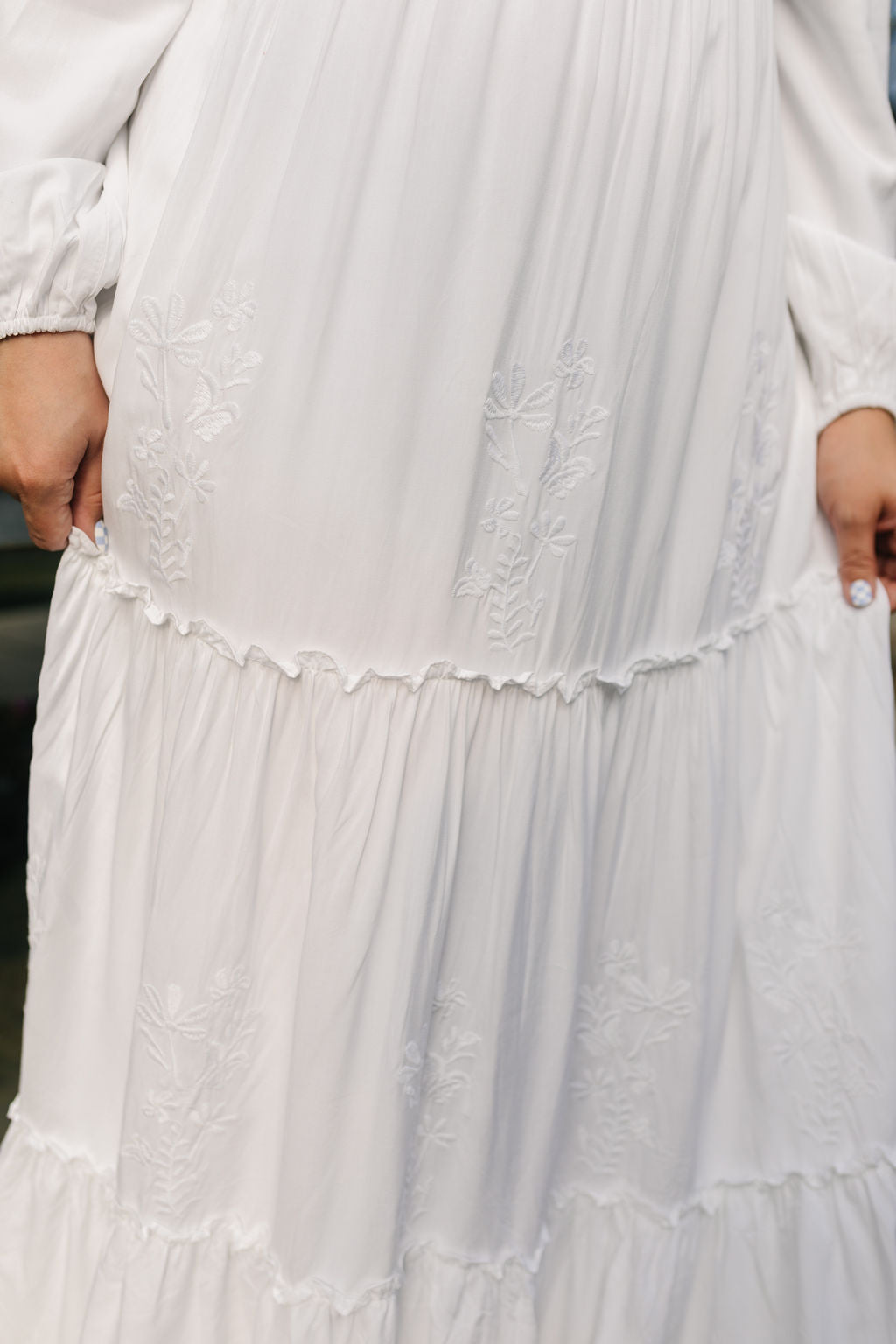 All In White Embroidered Maxi (Size S Left)