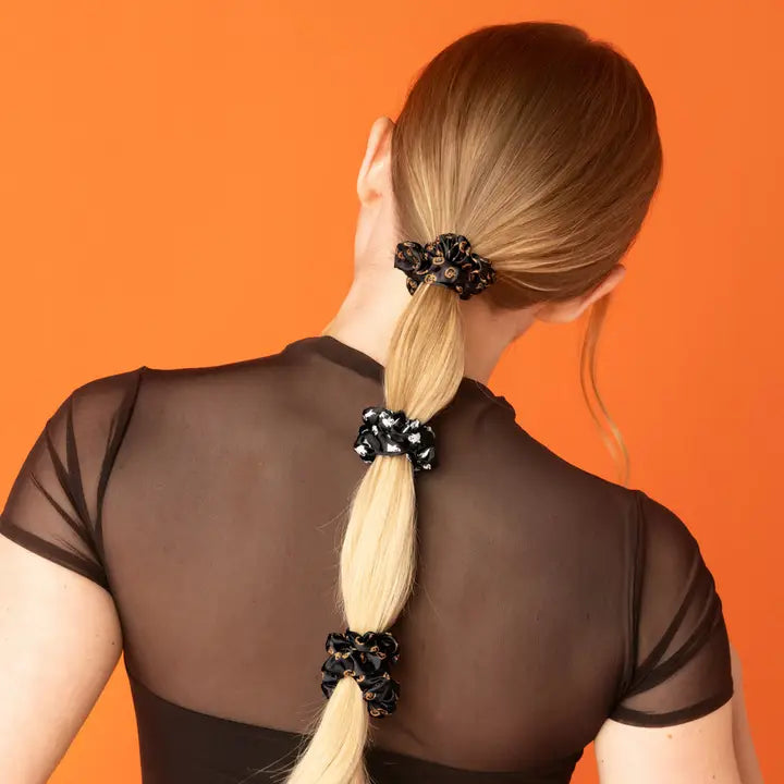 KITSCH Ghosts & Pumpkins Ruched Satin Scrunchies
