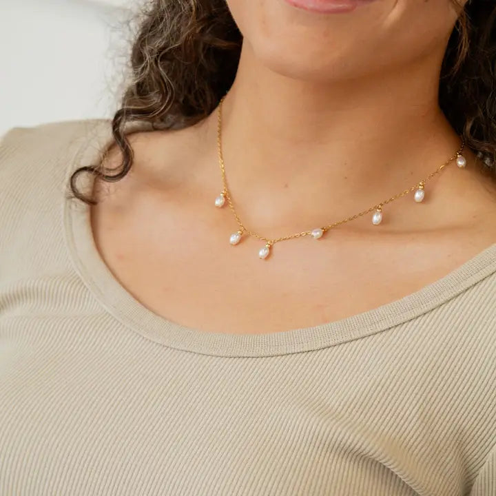 ANDI Hanging Pearls Necklace