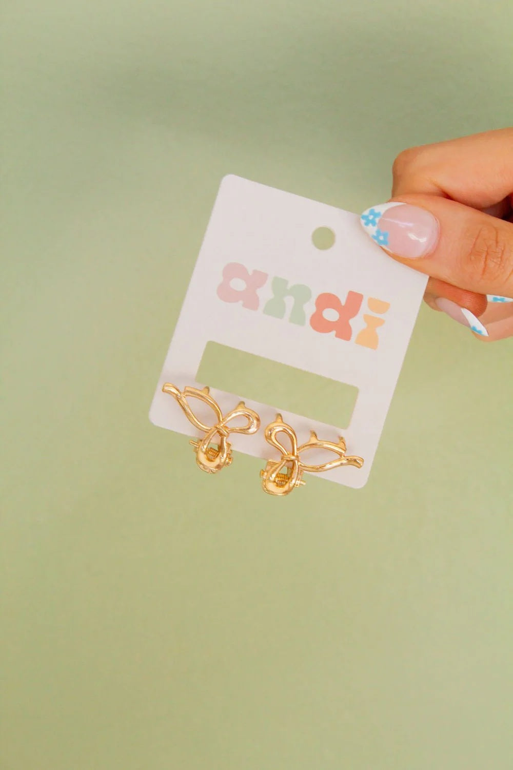 ANDI Micro Gold Bow Claw Clips