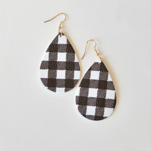 Picnic Pattern Tear Drop Earrings