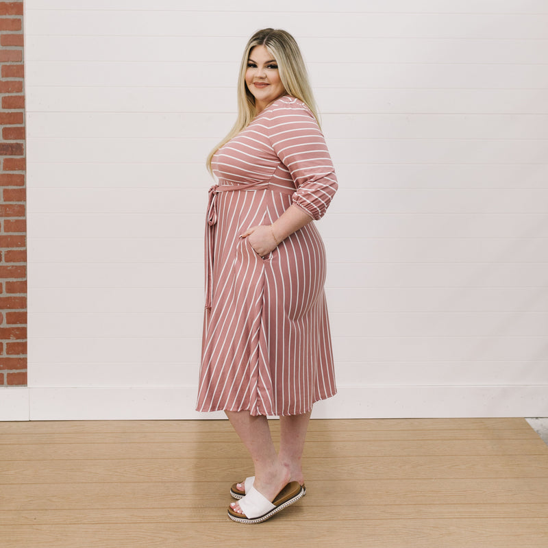 Collins Striped Midi *ALL SALES FINAL* (Size 1x to 3x Left)