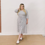 Collins Striped Midi *ALL SALES FINAL* (Size 1x to 3x Left)