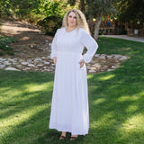 White Lace Temple Maxi Dress