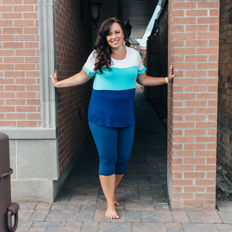 Every Day Capris in Navy *ALL SALES FINAL* (S, XL, 3X Left)